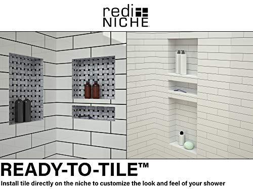 Tile Redi Niche Recessed Double Shower Wall Shelf, 16-in W x 20-in H x 4-in  D in the Shower Shelves & Accessories department at