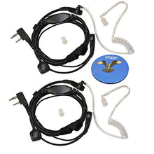 Load image into Gallery viewer, HQRP 2-Pack Acoustic Tube Earpiece PTT Throat Mic Headset for Kenwood TK-208 / TK-220 / TK-240 / TK-240D / TK-248 / TK-250 / TK-260 / TK-260G / TK-270 / TK-270G / TK-272 / TK-272G + HQRP Coaster
