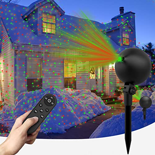 Christmas Lights, Laser Lights, Christmas Projector Lights Landscape Spotlights Waterproof Outdoor Xmas Light for Halloween Patio Yard Garden with Remote Controller (Color Changing)