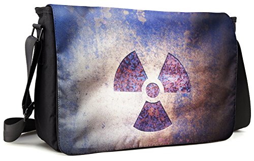 Meffort Inc 15 15.6 Inch Laptop/Notebook Padded Compartment Shoulder Messenger Bag with Shoulder Pad - Radioactive Sign