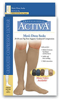 Activa 20-30 mmHg Men's Firm Support Dress Socks, White, Medium