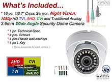 Load image into Gallery viewer, Evertech Home Security Cameras 1080P HD Dome Indoor Outdoor Surveillance Camera Night Vision Indoor Waterproof Wide Angle 4in1 Compatible with AHD TVI CVI and Traditional Analog DVR w/ Free CCTV Sign
