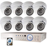 Evertech 8 Channel HD Surveillance System H.265 DVR with (8) HD 1080p Dome Security Cameras Indoor Outdoor Home CCTV Security Camera System 1TB Hard Drive Recording Storage