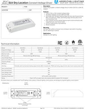 Load image into Gallery viewer, American Lighting ELV-30-12 Electronic LED Hardware Power Supply, Adaptive, 30-Watt 12V Electonic Low Voltage Driver, White
