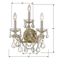 Load image into Gallery viewer, Maria Theresa 3 Light Clear Crystal Gold Sconce
