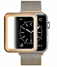 Load image into Gallery viewer, Josi Minea Apple Watch [ 38mm ] 3D Tempered Glass Screen Protector with Edge to Edge Coverage Anti-Scratch Ballistic LCD HD Cover Guard Premium Shield for Apple Watch - 38mm [ Gold ]
