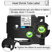 Load image into Gallery viewer, NineLeaf 2 Roll Black on White Heat Shrink Tubes Label Tape Compatible for Brother HSe-211 HSe211 HS211 HS-211 for P-Touch PT1100 PTP700 PTP750W Label Maker - 5.8mm (0.23inch) x 1.5m (4.92ft)
