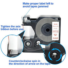Load image into Gallery viewer, 2PK D1 Labeling Tape 53712 Red on Clear 24mm 1-Inch Labeling Cassette Compatible for Dymo LabelManager 360D 450D 500TS
