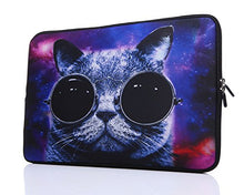 Load image into Gallery viewer, 15-Inch to 15.6-Inch Laptop Sleeve Carrying Case Neoprene Sleeve for Acer/Asus/Dell/Lenovo/MacBook Pro/HP/Samsung/Sony/Toshiba, Blue Grey Cat
