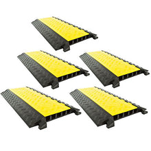 Load image into Gallery viewer, 5-Pack Bundle of 5-Channel Modular Industrial Rubber Cable Ramp Middle Sections
