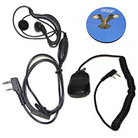Hqrp Kit: 2 Pin Ptt Speaker Microphone And Earpiece Mic Headset Compatible With Kenwood Tk 3107 Tk 3