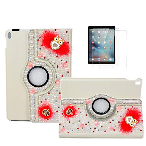 STENES iPad Pro 9.7 Case - STYLISH - 3D Handmade Bling Crystal Crown Night Owl 360 Degree Rotating Stand Case With Smart Cover Auto Sleep/Wake Feature For iPad Pro 9.7