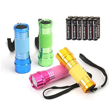Load image into Gallery viewer, EverBrite 4-Pack Mini LED Aluminum Flashlight Party Favors Colors Assorted for Hurricane Supplies with Handle Glow in Dark
