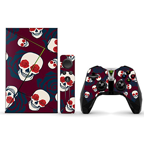 MightySkins Skin Compatible with NVIDIA Shield TV (2017) wrap Cover Sticker Skins Skulls N Roses