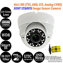 Load image into Gallery viewer, (2 Pack) 101AV Security Dome Camera 1080P True Full-HD 4 in 1(TVI, AHD, CVI, CVBS) 2.8-12mm Variable Focus Lens 2.4Megapixel STARVIS Image Sensor IR in/Outdoor WDR OSD Camera (White)
