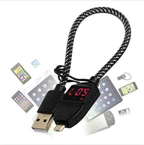 1.2M Smart Voltage Current LED Display Micro USB Sync Data Fast Charging Cable