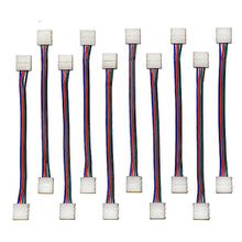 Load image into Gallery viewer, EvZ 10PCS LED 5050 RGB Strip Light Connector 4 Pin Conductor 10 mm Wide Strip to Strip Jumper

