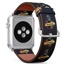 Load image into Gallery viewer, S-Type iWatch Leather Strap Printing Wristbands for Apple Watch 4/3/2/1 Sport Series (42mm) - Funny Gorilla Holding Banana Skateboard
