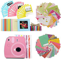 Ngaantyun Bundle Kit Accessories Compatible with Fujifilm Instax Square SQ6/SQ10 Camera Share SP-3 Printer Films - Pack of Pink Album, Sticker Corner Border, Lace Bag, Wall Hanging Frame, Wooden Clips