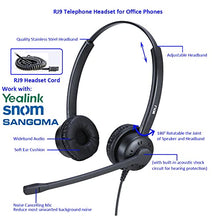 Load image into Gallery viewer, Corded Phone Headset with Noise Cancelling Microphone for Office Phones RJ9 Landline Telephone Headset Compatible with Panasonic Sangoma Snom Escene etc

