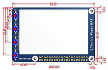 Load image into Gallery viewer, 2.7inch E-Ink Display HAT E-Paper Screen LCD Module 264x176 Resolution SPI Interface with Embedded Controller for Raspberry Pi/Arduino/STM32/Jetson Nano
