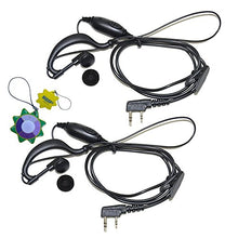 Load image into Gallery viewer, 2X HQRP G Shape 2 Pin Earpiece Headsets PTT Mic for Kenwood TK-3230, TK-3230XLS, TK-3302, TK-3312 + HQRP UV Meter
