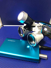 Load image into Gallery viewer, YOHOSO 3.5X 420mm Working Distance Surgical Binocular Loupes Optical Glass LED Headlight Aluminum Box Blue
