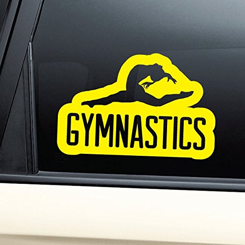 Gymnastics Vinyl Decal Laptop Car Truck Bumper Window Sticker - Yellow