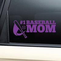 Nashville Decals #1 Baseball Mom Vinyl Decal Laptop Car Truck Bumper Window Sticker - Purple