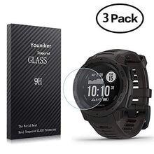 Load image into Gallery viewer, Youniker 3 Pack For Garmin Instinct Screen Protector Tempered Glass For Garmin Instinct Smart Watch Screen Protectors Foils Glass 9H 0.3MM,Anti-Scratch,Bubble Free
