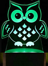Load image into Gallery viewer, 3D Owl Night Light Illusion Lamp 7 Color Change LED Touch USB Table Gift Kids Toys Decor Decorations Christmas Valentines Gift
