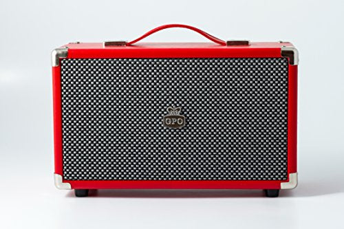 GPO Westwood Bluetooth Speaker - Portable, Retro 25 Watts, Subwoofer, RCA Input, Retro Grille, Carry Handle  Red