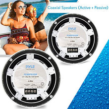 Load image into Gallery viewer, Pyle 6.5 Inch Marine Speakers - Coaxial 2-Way Waterproof Component Speaker Pair | Audio Stereo Sound System with Wireless RF Streaming Support | 6.5&quot; in, 600 Watt PLMRF65SW
