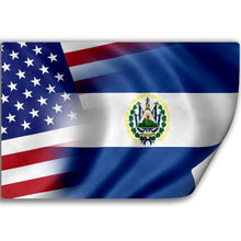 Load image into Gallery viewer, ExpressItBest Sticker (Decal) with Flag of El Salvador and USA (Salvadoran)
