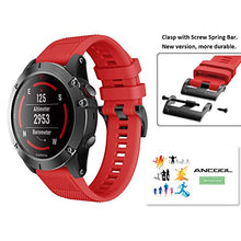 Load image into Gallery viewer, ANCOOL Compatible with Fenix 5 Band Easy Fit 22mm Width Soft Silicone Watch Strap Replacement for Fenix 5/Fenix 5 Plus/Forerunner 935/Approach S60/Quatix 5 - Red
