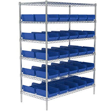 Load image into Gallery viewer, Akro-Mils 30150 Plastic Nesting Shelf Bin Box, (12-Inch x 8-Inch x 4-Inch), Blue, (12-Pack)
