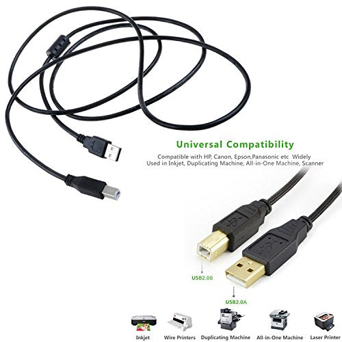 Accessory USA 6ft USB 2.0 Cable Cord A to B for Acer XD1150 DLP Projector