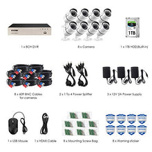 Load image into Gallery viewer, ZOSI 8CH 1080P Security Camera System Outdoor with 1TB Hard Drive,H.265+ 8Channel 1080P CCTV Recorder 8pcs HD 1920TVL Home Surveillance Cameras with 120ft Night Vision Easy Remote Access Motion Alert

