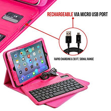 Load image into Gallery viewer, iPad Mini Case with Keyboard Alpatronix KX101 Leather iPad Cover w/Removable Wireless Bluetooth Keyboard Compatible w/Apple iPad Mini 5 (2019) 4/3/2/1 (Not for iPad Pro or iPad Air) - Pink
