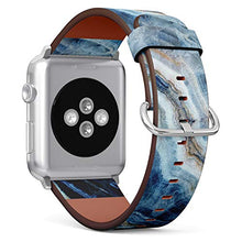 Load image into Gallery viewer, S-Type iWatch Leather Strap Printing Wristbands for Apple Watch 4/3/2/1 Sport Series (42mm) - Abstract Blue Marble Texture Pattern
