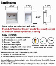 Load image into Gallery viewer, PowerBridge TWO-PRO-6 Dual Power Outlet Professional Grade Recessed In-Wall Cable Management System for Wall-Mounted Flat Screen LED, LCD, and Plasma TV&#39;s
