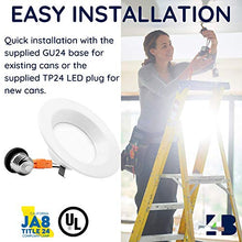 Load image into Gallery viewer, 3-Inch LED Recessed Downlight, Dimmable, 8W=50W, 550 LM, GU24 Base, CCT Color Temperature Selectable 2700K | 3000K | 3500K | 4000K | 5000K, Damp Rated, Simple Retrofit Installation, UL Listed
