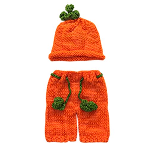 Pinbo Baby Boys Girls Photography Prop Crochet Halloween Pumpkin Hat Shorts