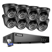 Load image into Gallery viewer, ANNKE Home Security Camera System 8 Channel 5MP Lite H.265+ DVR with 1TB Hard Drive and (8) HD 1080P Weatherproof CCTV Dome Cameras, Smart Playback, Instant email Alert with Image  E200
