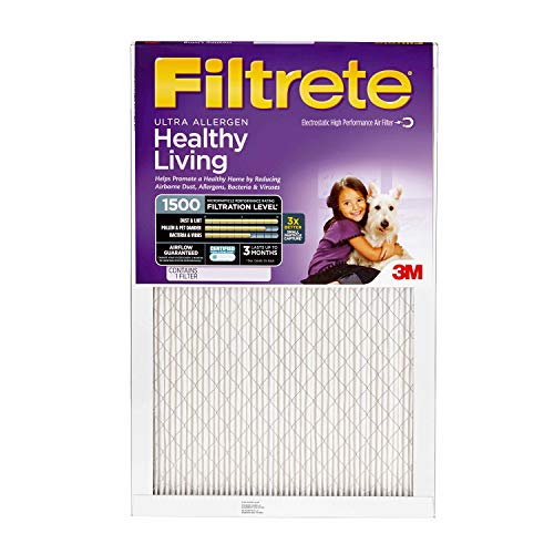 Filtrete Mpr 1500 14x20x1 Ac Furnace Air Filter, Healthy Living Ultra Allergen, 4 Pack