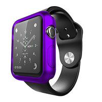 FastSun Ultra Thin Premium Semi-transparent Lightweight Case Soft TPU Protective Bumper Cover For Apple Watch /Sport/Edit 42mm (Purple)