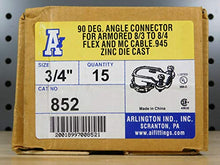 Load image into Gallery viewer, Arlington 852 Die Cast Zinc 90 Degree Connector 3/4 Inch
