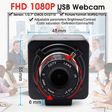 Load image into Gallery viewer, SVPRO 1080P Full HD Mini USB Web Camera 2MP CMOS OV2710 4mm Manual Focus Lens CS Mount Camera High Frame Rate 30fps/60fps/100fps USB Camera Desktop for Linux Windows Android, Plug and Play
