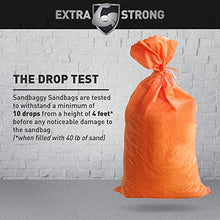 Load image into Gallery viewer, Sandbaggy Sandbags | 14 Inch x 26 Inch | High Visibility Orange Color | Military Grade | Tough 50 LB Capacity | Protects Homes &amp; Businesses From Flooding | Holds Down Traffic Signs &amp; Fencing (10 Bags)
