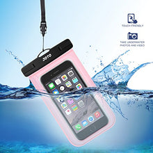 Load image into Gallery viewer, JOTO Universal Waterproof Pouch Cellphone Dry Bag Case for iPhone 13 Pro Max Mini, 12 11 Pro Max Xs Max XR X 8 7 6S Plus SE, Galaxy S20 S20+ S10 Plus S10e /Note 10+ 9, Pixel 4 XL up to 7&quot; -Clearpink
